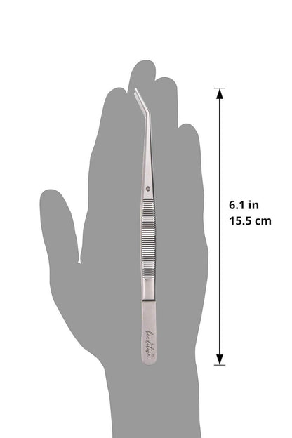 Pinzettenset 15,5 cm Nähmaschinen 3-teilig gezahnt gebogen Edelstahl