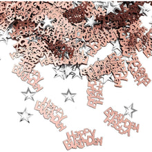 Happy Birthday Konfetti in Rosegold und Silber Sterne 30g