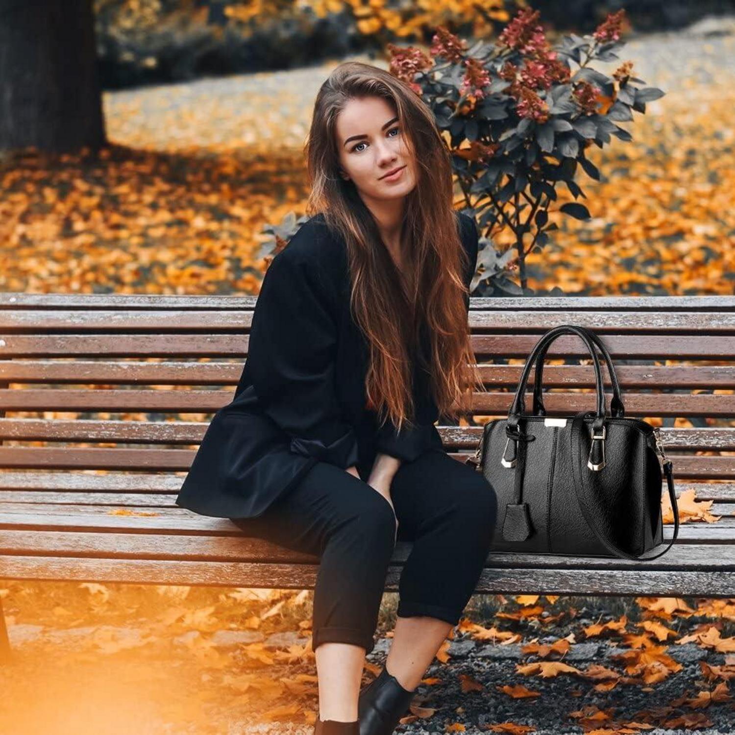 Damen Henkeltasche Umhängetasche Handtasche PU Leder Tote Modern