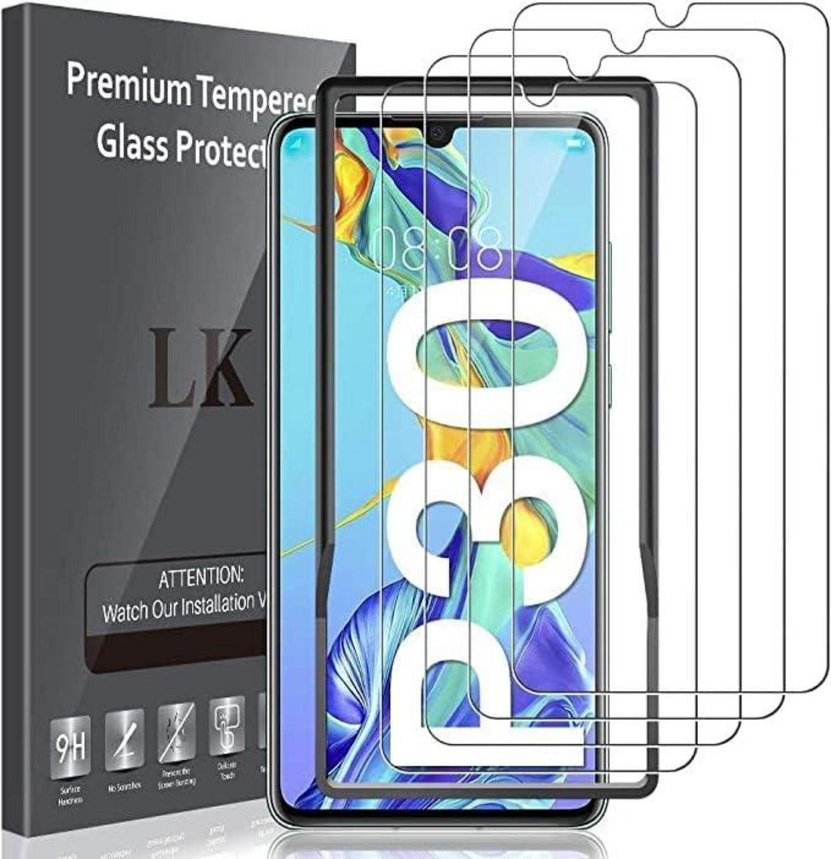 Schutzfolie für Huawei P30 4er Pack 9H Härte Displayschutzfolie 0.33mm