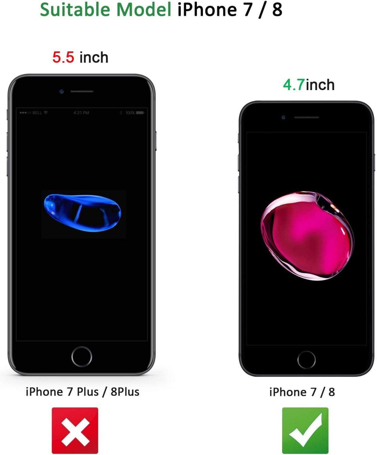 Panzer Schutz Glas iPhone 7/8 9H HD Displayschutzfolie 2 Stück