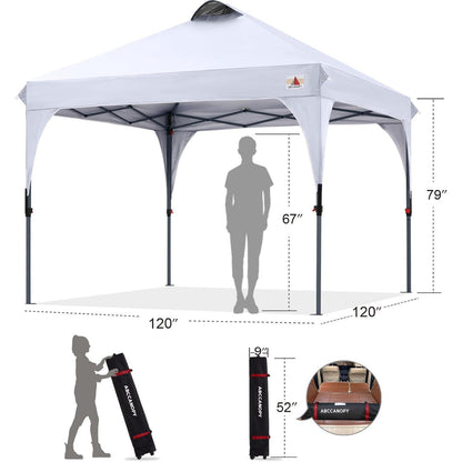 Pop-Up Pavillon 3x3m wasserdicht mit Zubehör, Weiß