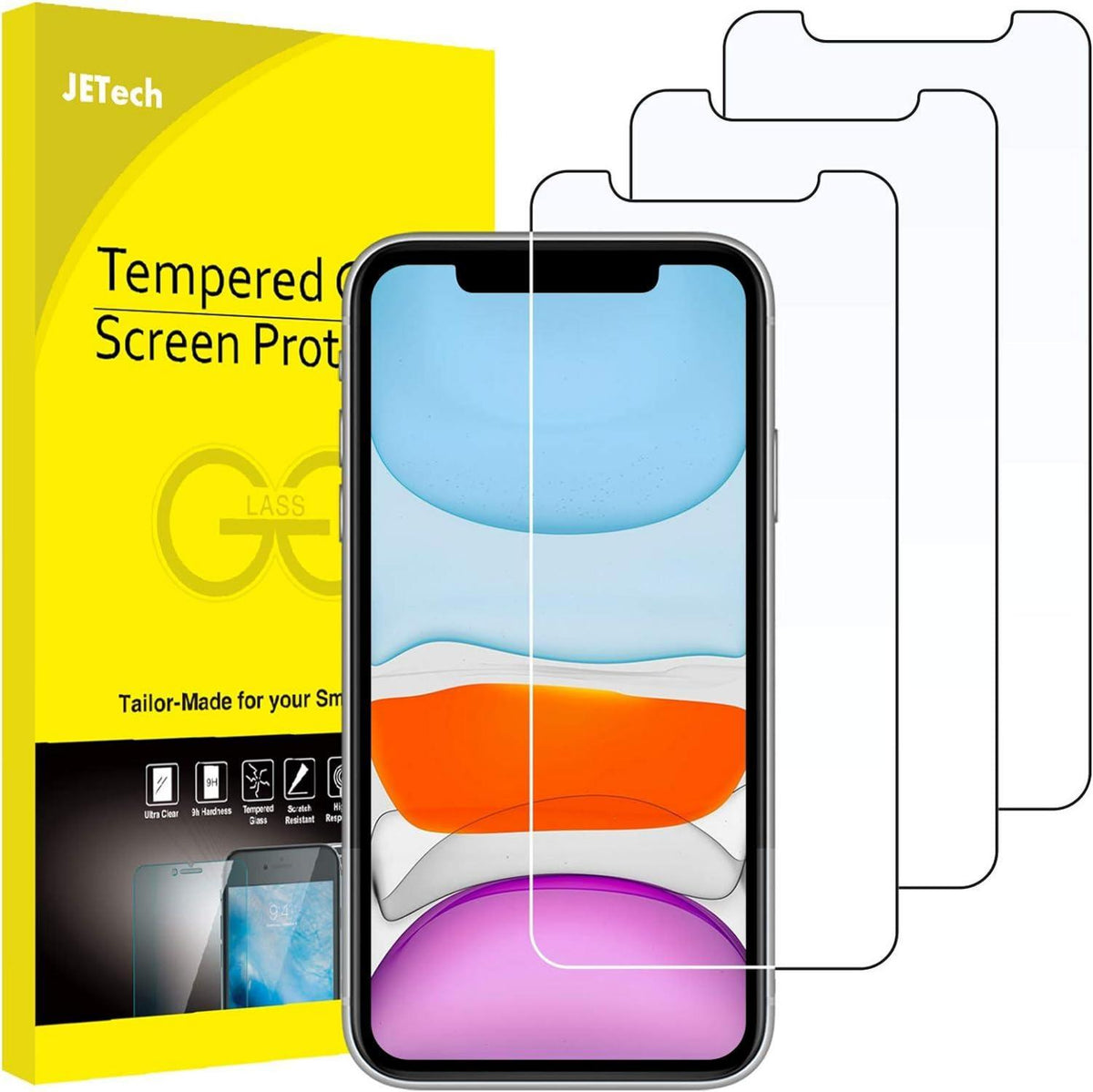 Schutzfolie Displayschutz Panzerglas iPhone 11 XR 6,1 Zoll 3