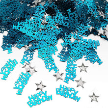 Blau Silber Happy Birthday Konfetti Set 30g Streudeko Sterne