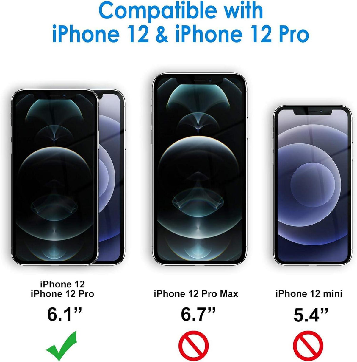 JETech Schutzfolie für iPhone 12/12 Pro 6,1 Zoll 9H Glas 3
