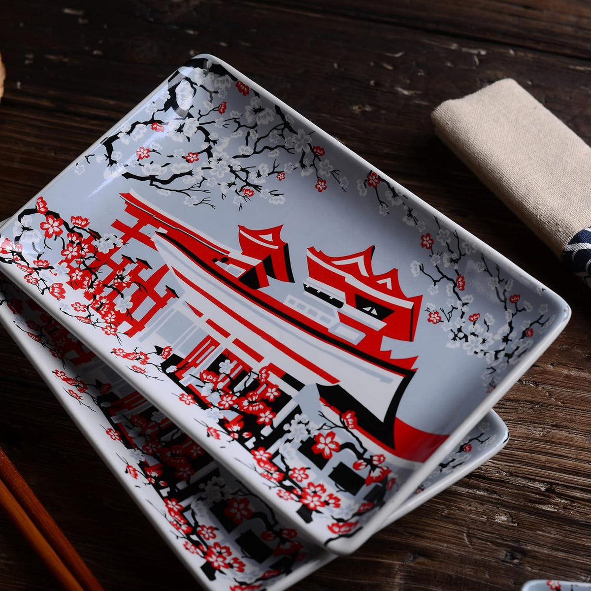 Japanisches Sushi Set Porzellan 8-teilig für 2 Personen