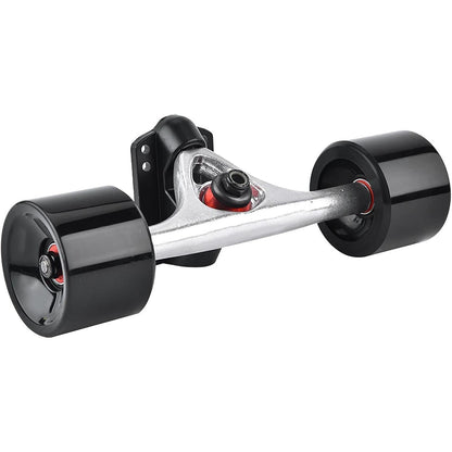 Skateboard Truck Set mit Rollen, Risern & Lagern – Silber/Schwarz