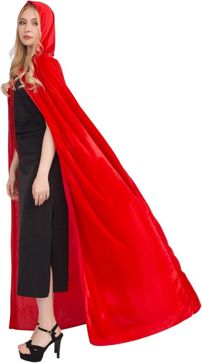 Halloween Umhang Kapuze Samtstoff Vampir Kostüm Jungen Vampir Hexe Rot