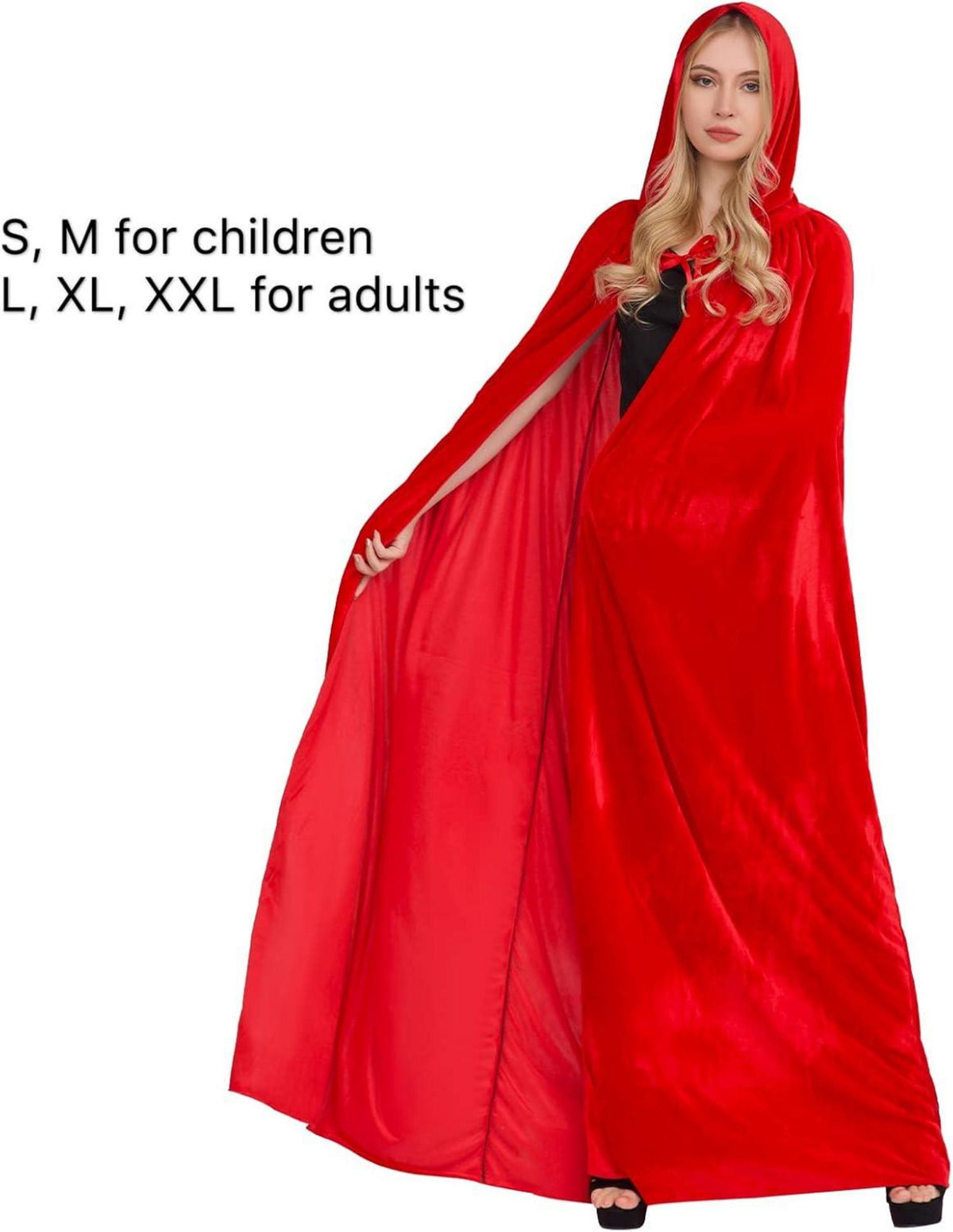 Halloween Umhang mit Kapuze für Damen Herren Kinder Erwachsene Vampir