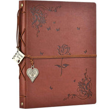 Nachfüllbares Scrapbook Album für Erinnerungen, Rose Braun in Lederoptik
