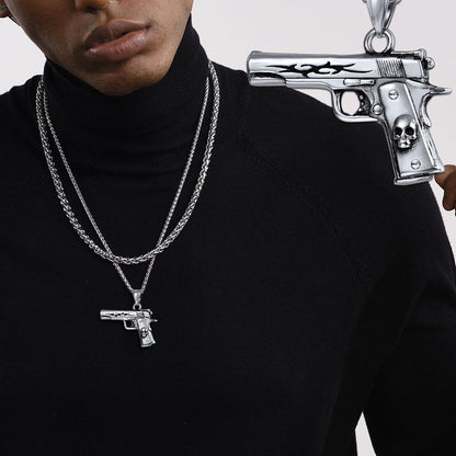 Pistolen Kette Beretta M9 Anhänger Edelstahl Armee Schmuck