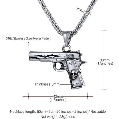 Pistolen Kette Beretta M9 Anhänger Edelstahl Armee Schmuck