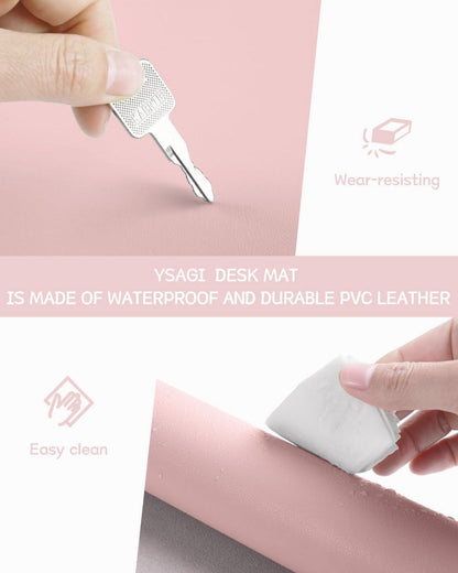 Großes Office Mousepad Schreibtischunterlage Leder 80x40cm Rosa