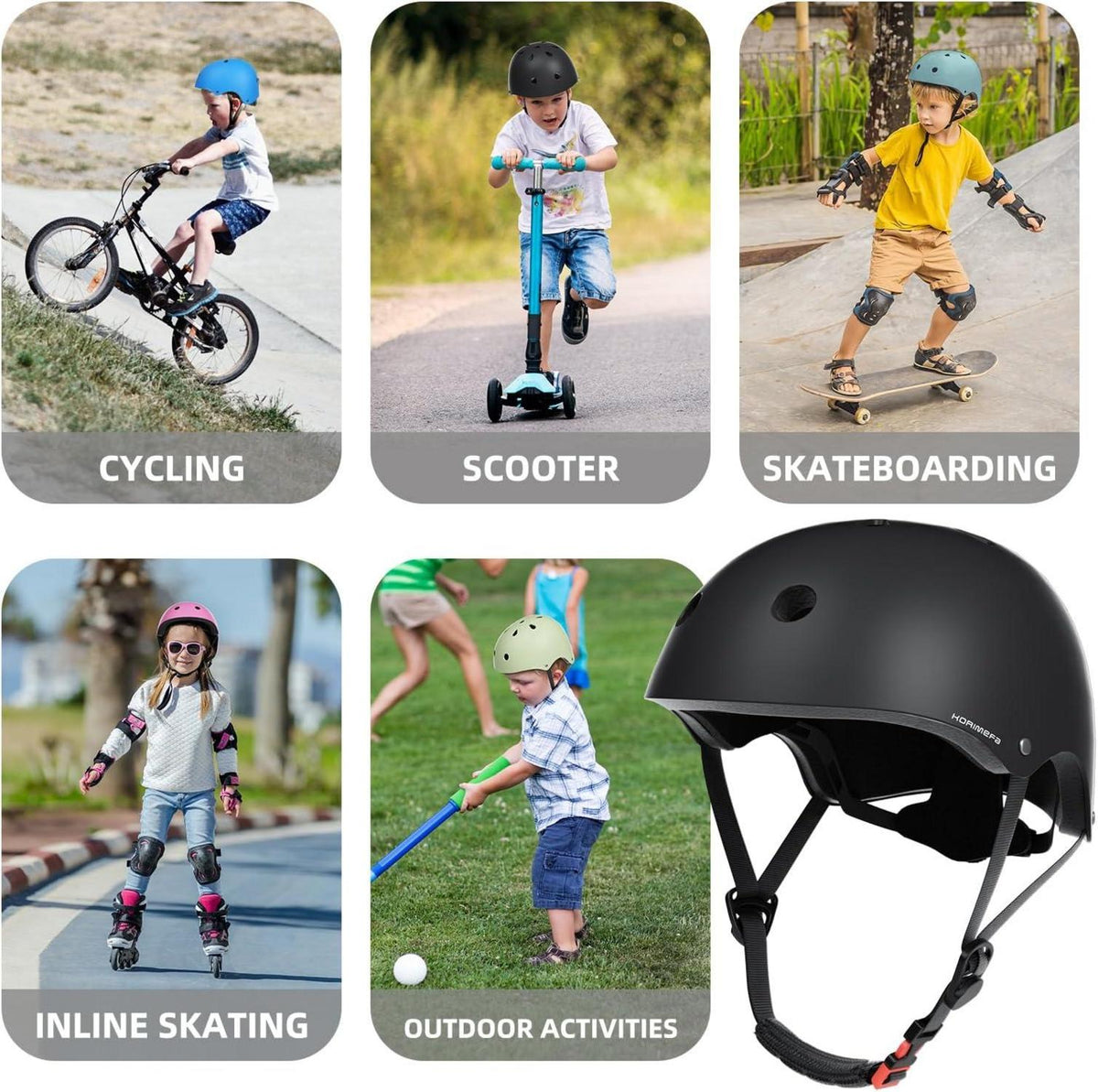 Kinderskatehelm CE-zertifiziert verstellbar für 3-13 Jahre alt