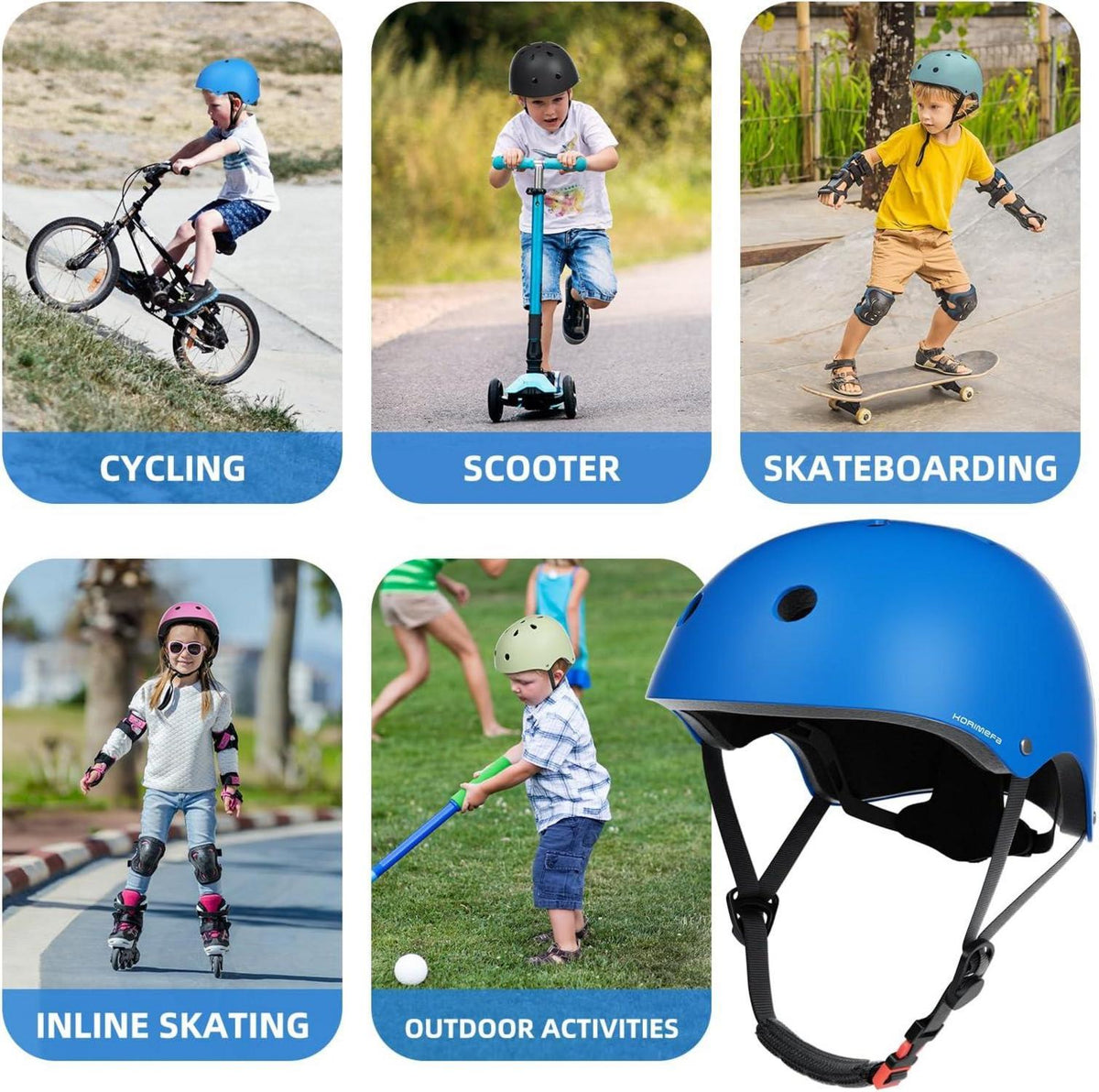 Kinder Fahrradhelm Verstellbar CE-Zertifizierung für 3-13 Jahre Alt