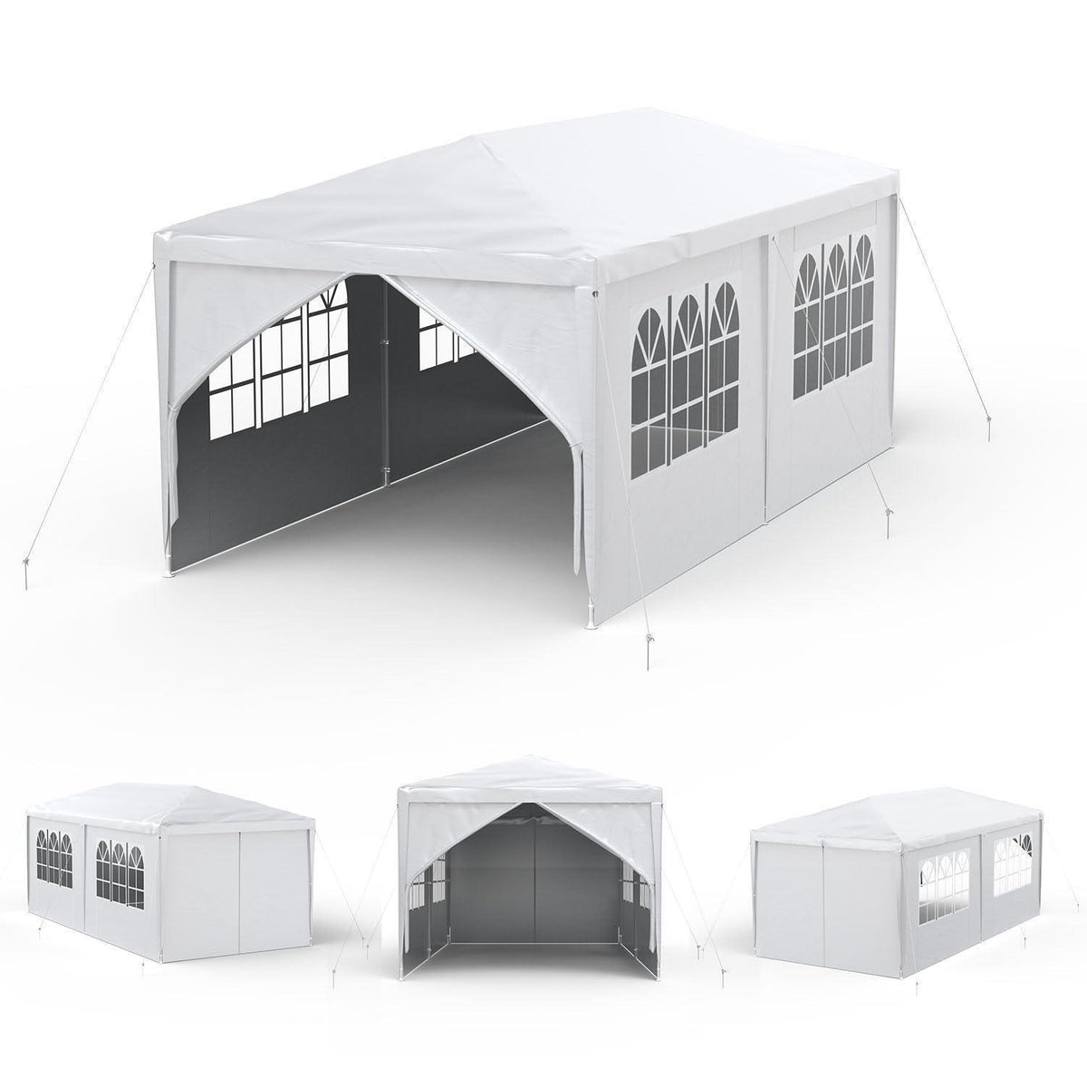 Wasserdichter Gartenpavillon 3x6m mit Seitenwänden
