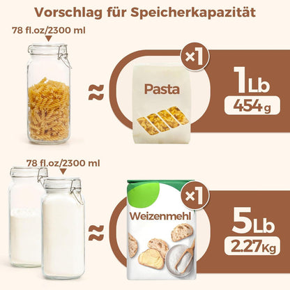 Luftdichtes Vorratsglas Eckig mit Drahtbügelverschluss