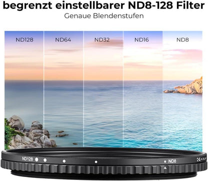 Variable ND Filter 62mm Slim ND8-128 Neutral Graufilter