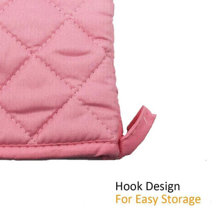 Hitzebeständige Ofenhandschuhe für Backen und Grillen, rosa