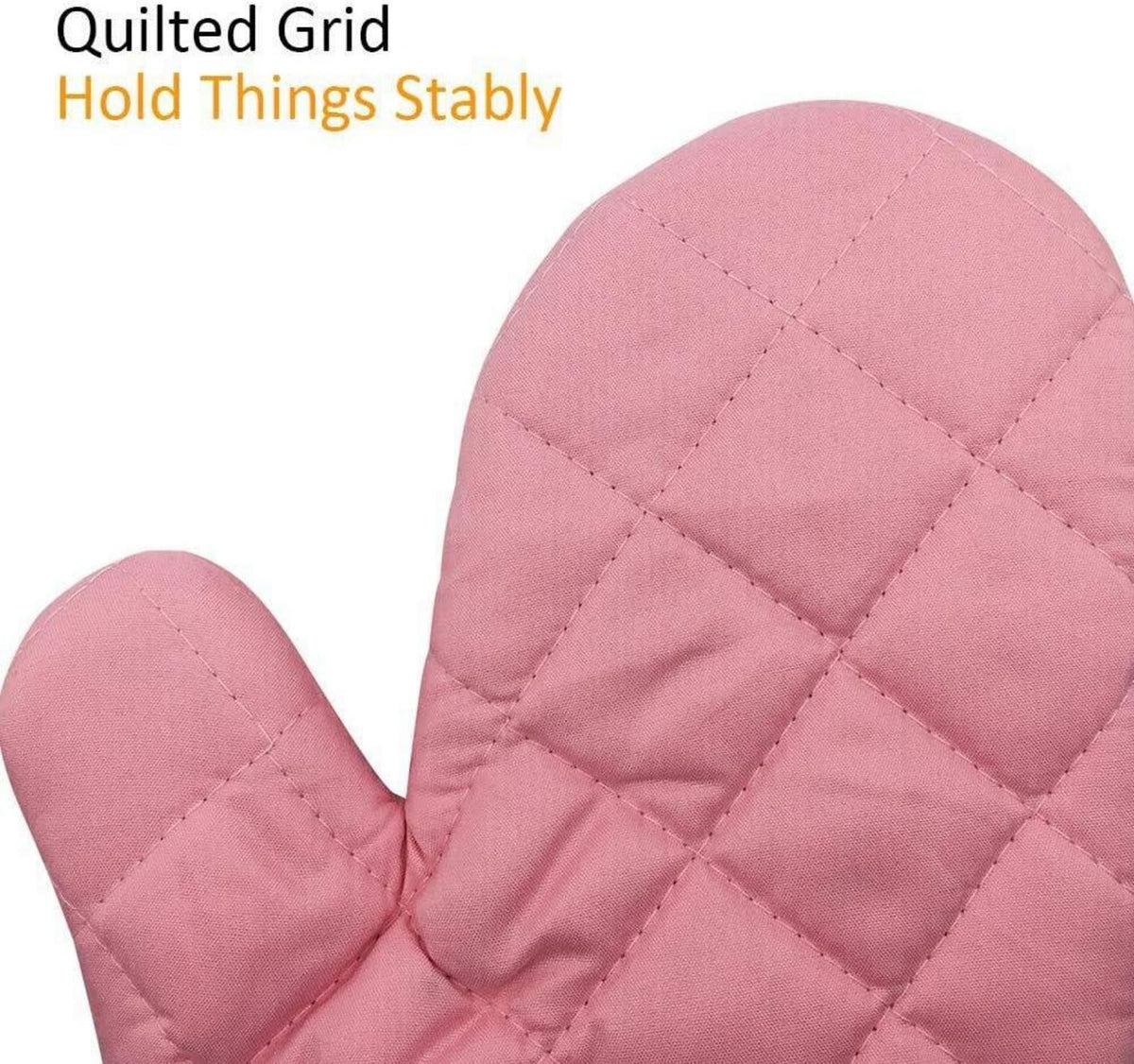 Hitzebeständige Ofenhandschuhe rosa, 1 Paar- Verdickte Topflappen ideal für Backen & Grillen