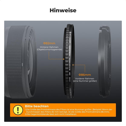 Variable ND Filter 67mm Slim ND8-128 (3-7 Stop) Graufilter