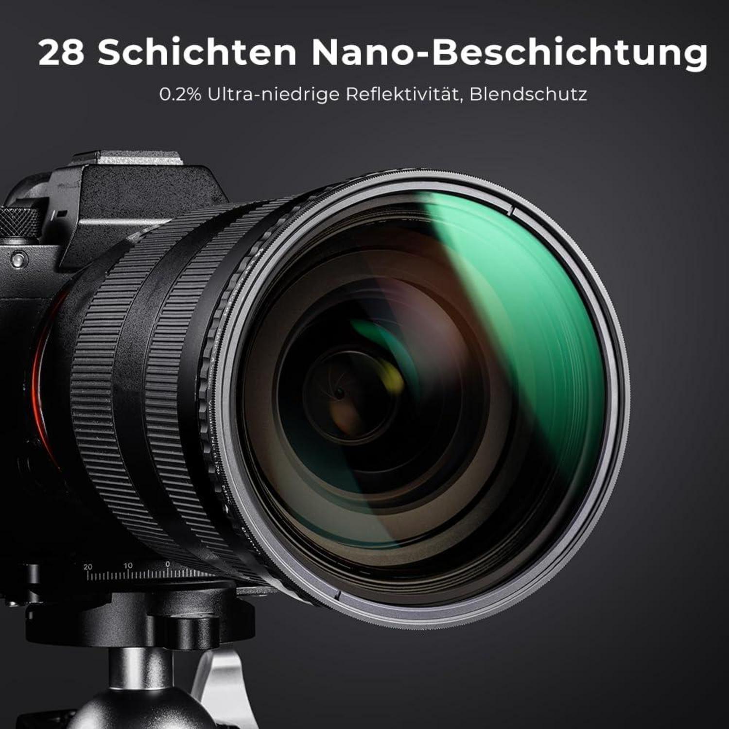67mm K&F Concept Nano-X Variable ND Filter ND8-128 Slim Neutral Graufilter