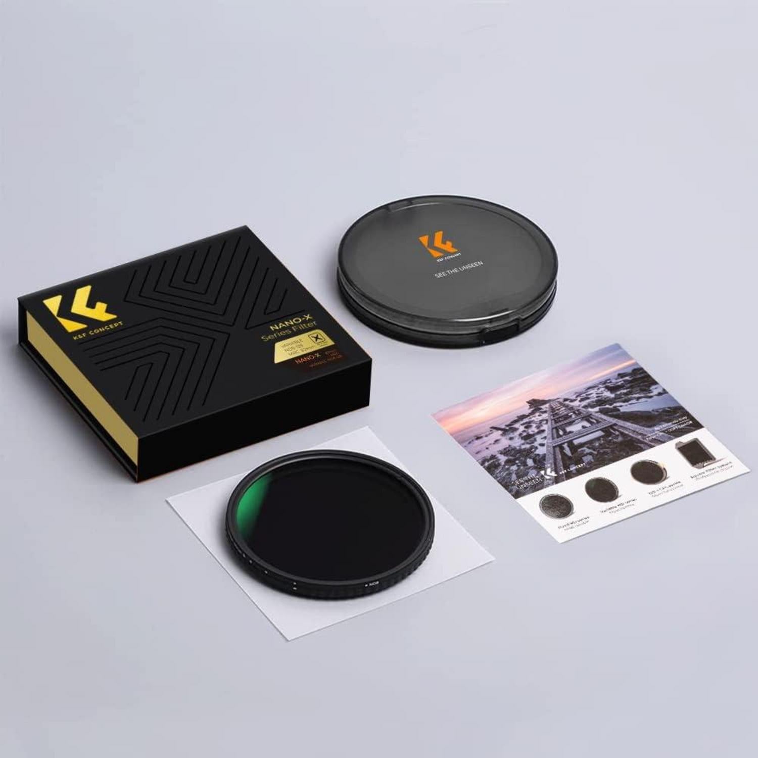 67mm K&F Concept Nano-X Variable ND Filter ND8-128 Slim Neutral Graufilter