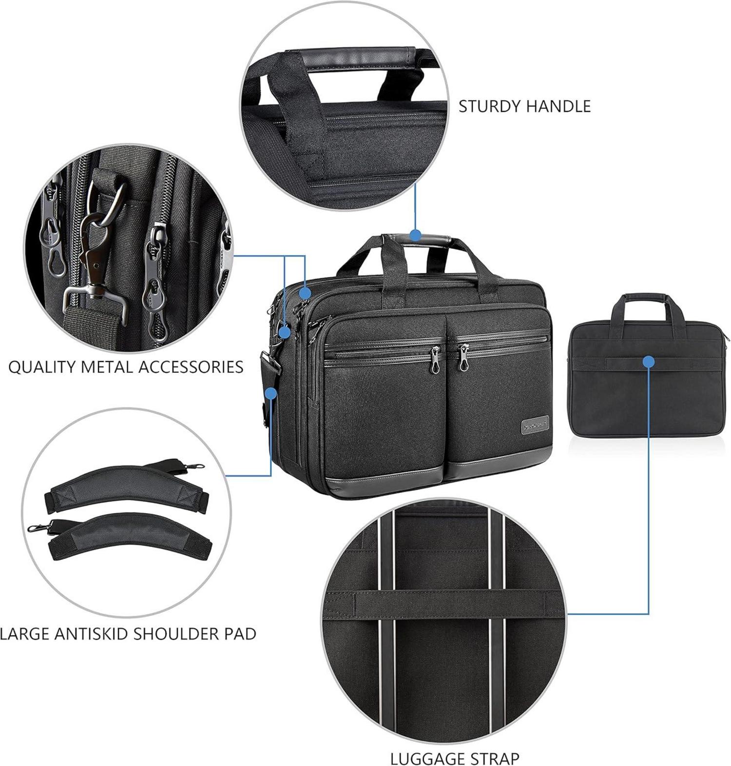 Laptoptasche 17,3 Zoll Wasserdicht RFID Aktentasche Umhängetasche