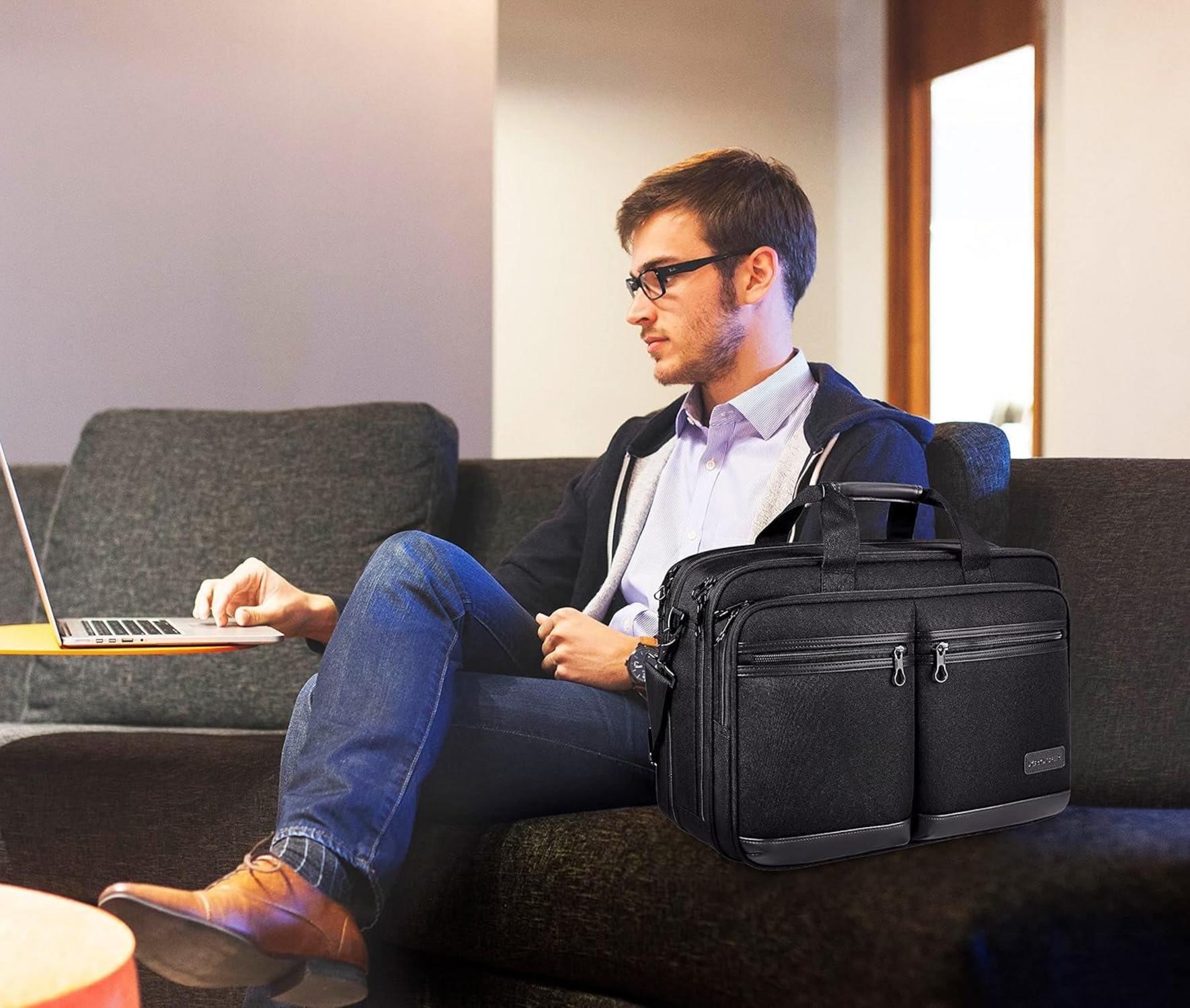 Laptoptasche 17,3 Zoll Wasserdicht RFID Aktentasche Umhängetasche