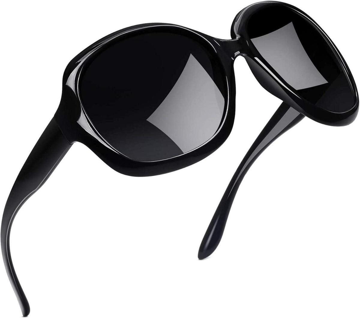Große Polarisierte Sonnenbrille Damen Mode UV400 Oversized Schwarz