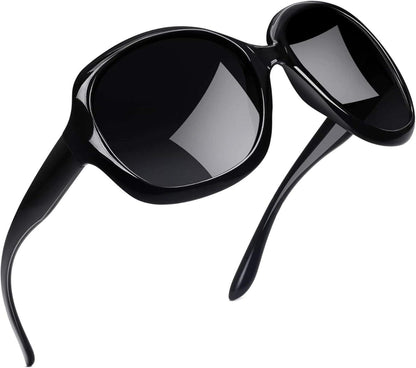 Große Polarisierte Sonnenbrille Damen Mode UV400 Oversized Schwarz