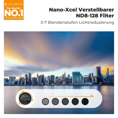 Variabler Graufilter 52mm ND8-128 für Landschafts- & Videofotografie