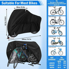 Wasserdichte Fahrradabdeckung für 2 Fahrräder 200x110x90cm