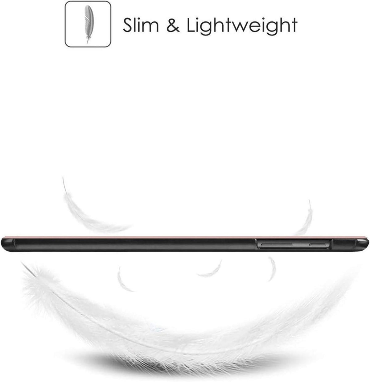 EasyAcc Samsung Galaxy Tab A 10.1 2019 T510 T515 Hülle - Ultra Dünn PU Leder Standfunktion Roségold