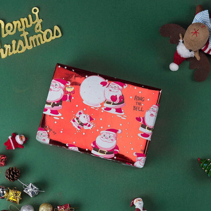 Weihnachtspapierrolle Rot-Weiß Metallicglanz Christmas