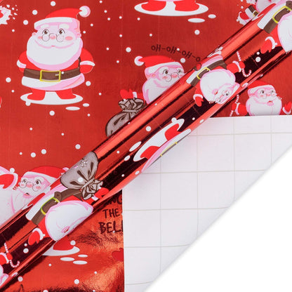 Weihnachtspapierrolle Rot-Weiß Metallicglanz Christmas