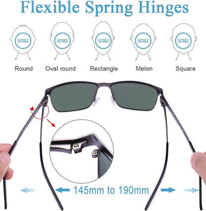 CARFIA Herren Sonnenbrille Polarisiert UV400 Metallrahmen Sportbrille
