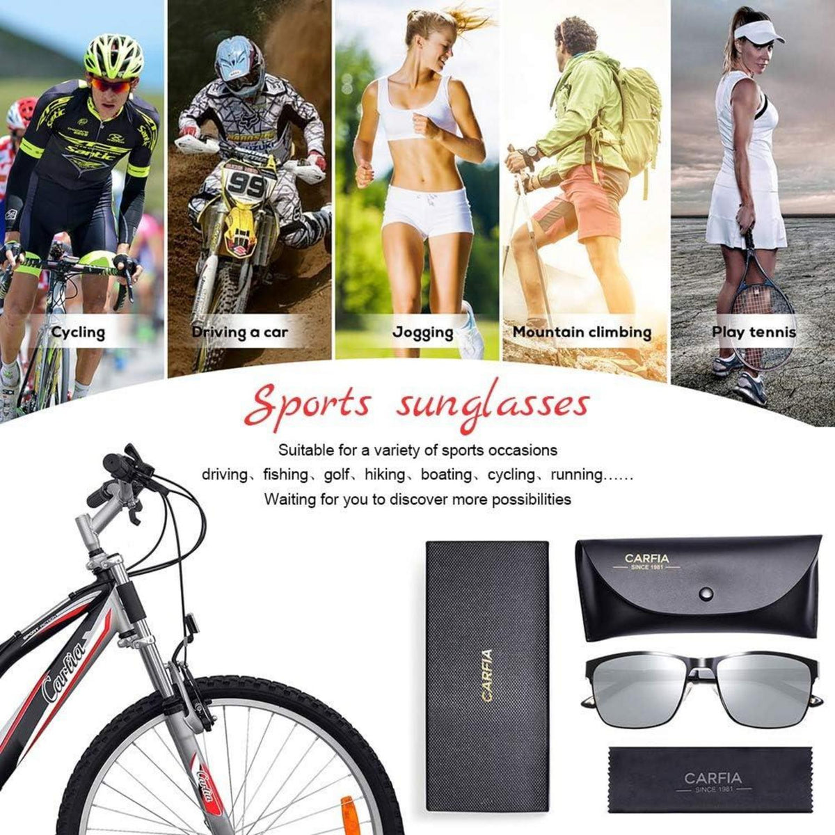Polarisierte Herren Sonnenbrille UV400 Metallrahmen Sportbrille Schwarz Silber
