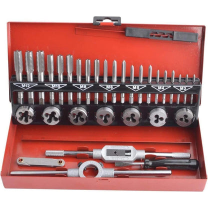 Gewindeschneidsatz Metrisch M3-M12, 32-teilig, Wolframstahl