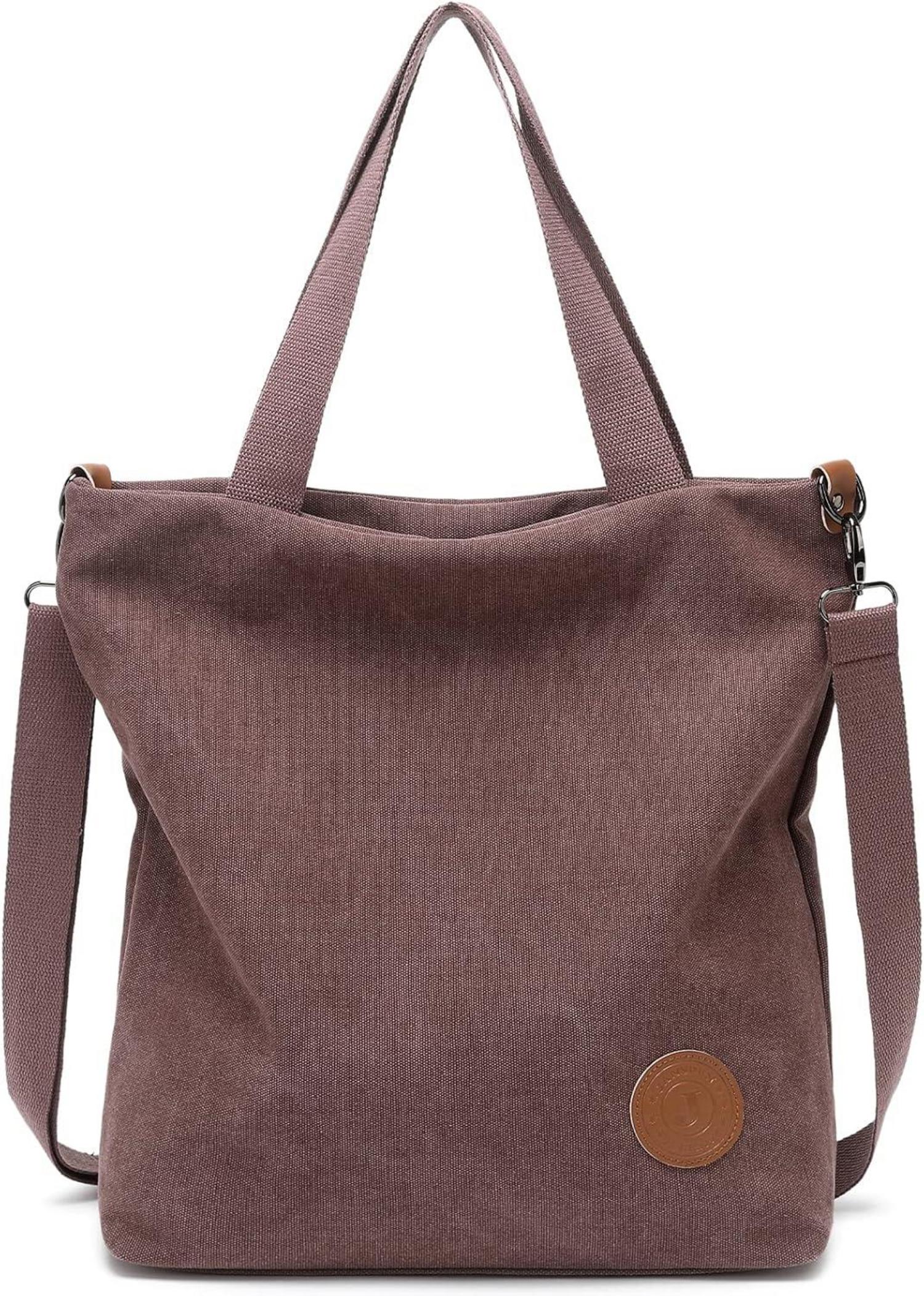 Leinwand Handtasche Schultertasche groß für Arbeit Schule Strand