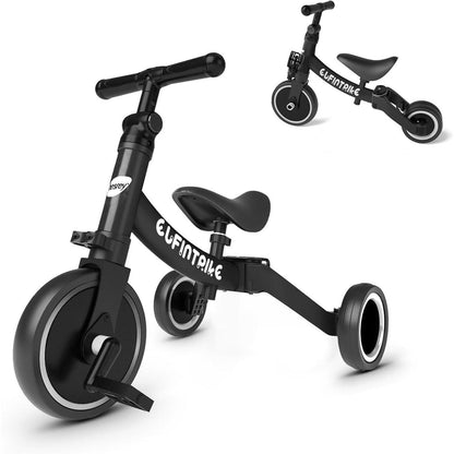 besrey 5 in 1 Kinderdreirad Dreirad Lauffahrrad Schwarz