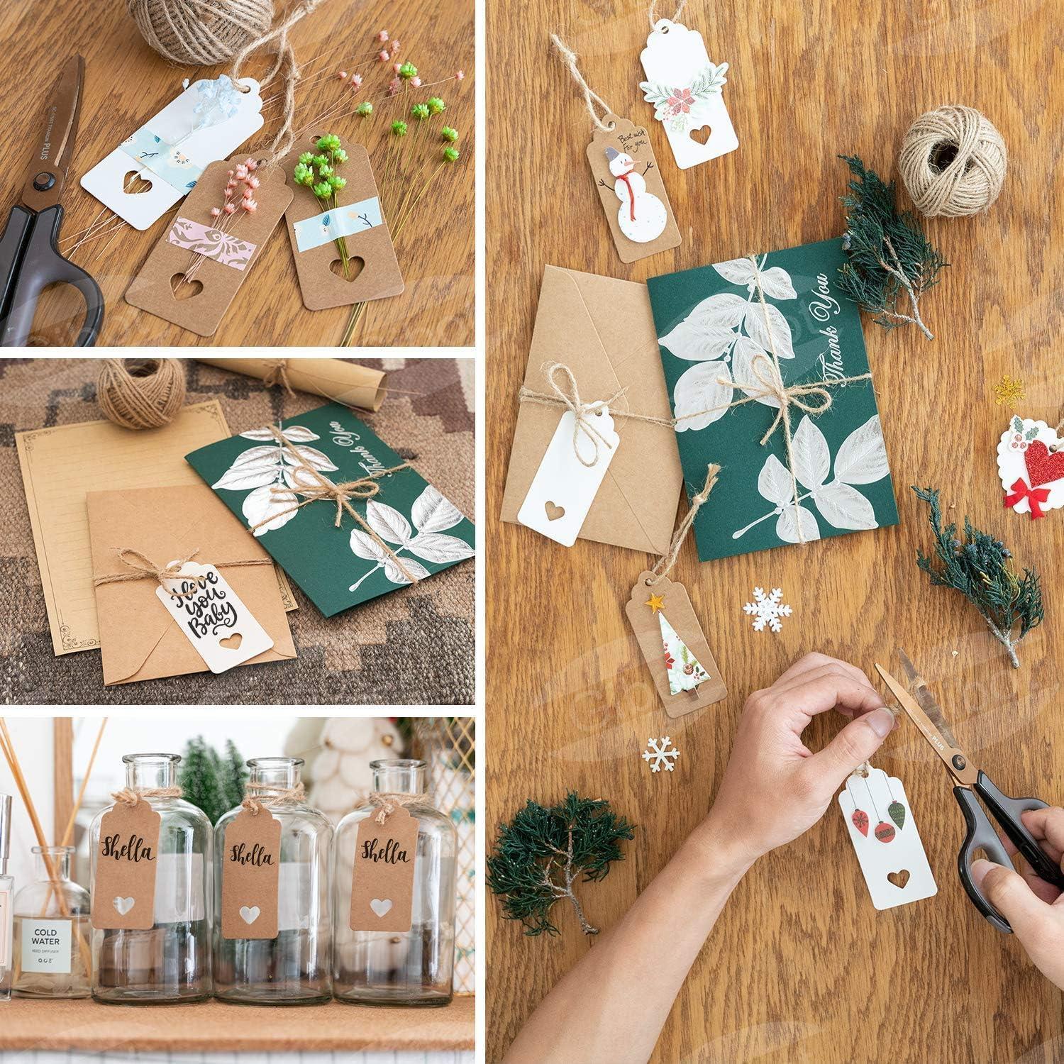 200 Kraftpapier Geschenkanhänger mit Jute Schnur - Handmade Hochzeit Weihnachten