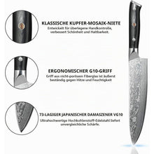 3-teiliges Damast Messerset | Küchenmesser Geschenkset