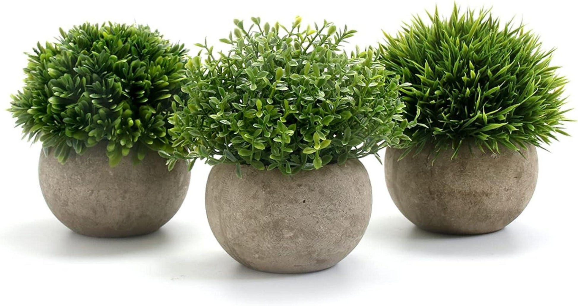 Kunstpflanze 3er Set Indoor Outdoor Grauer Topf 9.5 x 13cm