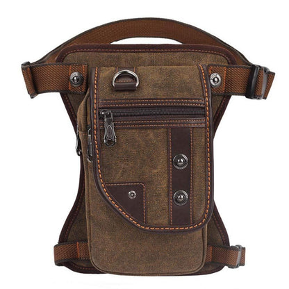 Motorrad Beintasche Canvas Reitertasche Braun – Vielseitige Hüfttasche