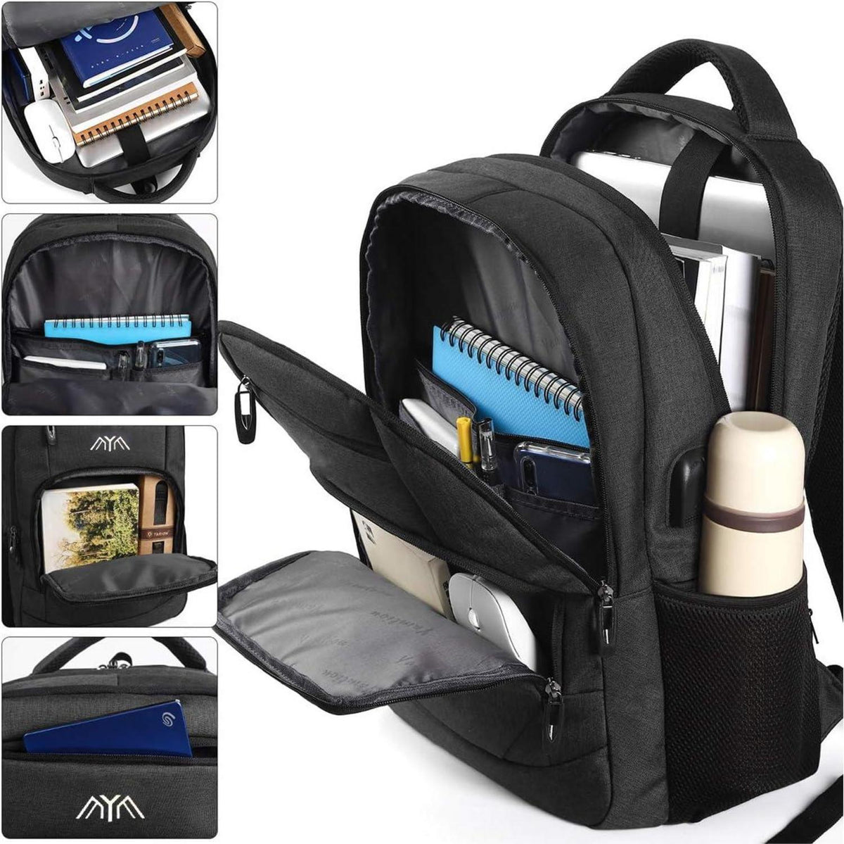 Herren Schulrucksack Jungen Laptop Daypacks Arbeit Wandern Rucksack 15.6 Zoll