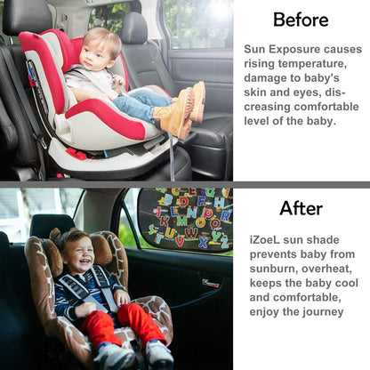 Auto Sonnenschutz Kinder Selbsthaftend UV Schutz Seitenscheibe 48x32cm