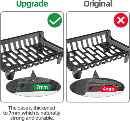 Amagabeli Kaminrost Kaminholzständer Schwarzes Gusseisen 45,6x30,7cm