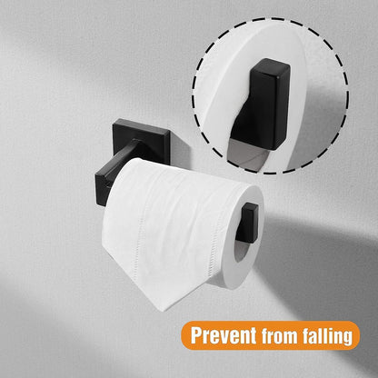 Toilettenpapierhalter Edelstahl Schwarz Quadrat 200g