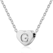 Silber Damen Halskette Kleinbuchstaben Herz Anhänger Initialschmuck